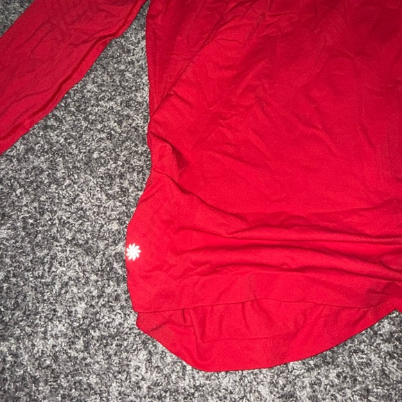Red Athletic Long Sleeve Top - Picture 3 of 5